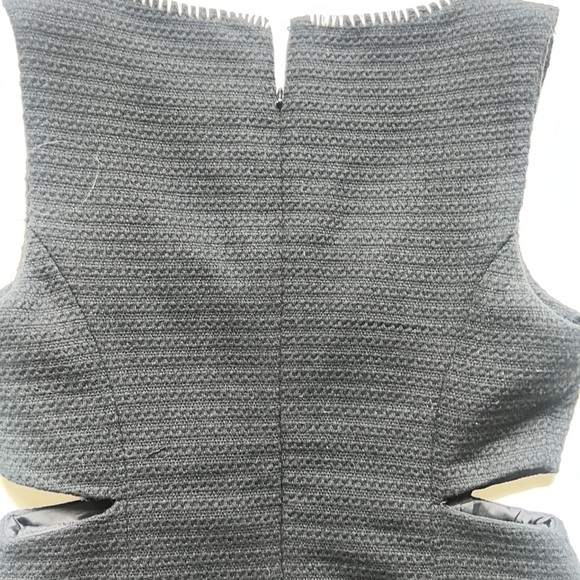 NWT 7 For All Mankind Black Tweed Dress with White Stitching and Cutouts Size S - Picture 6 of 6